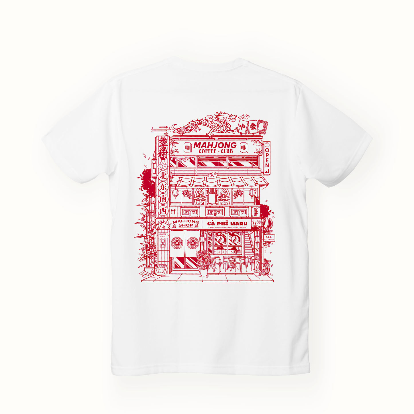 T-Shirt Red Mah-jong Coffee Club